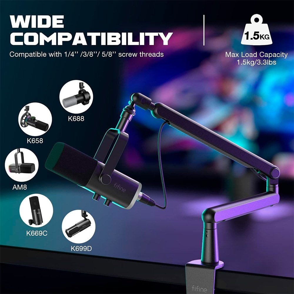 FIFINE BM88: Braço de Microfone Low Profile