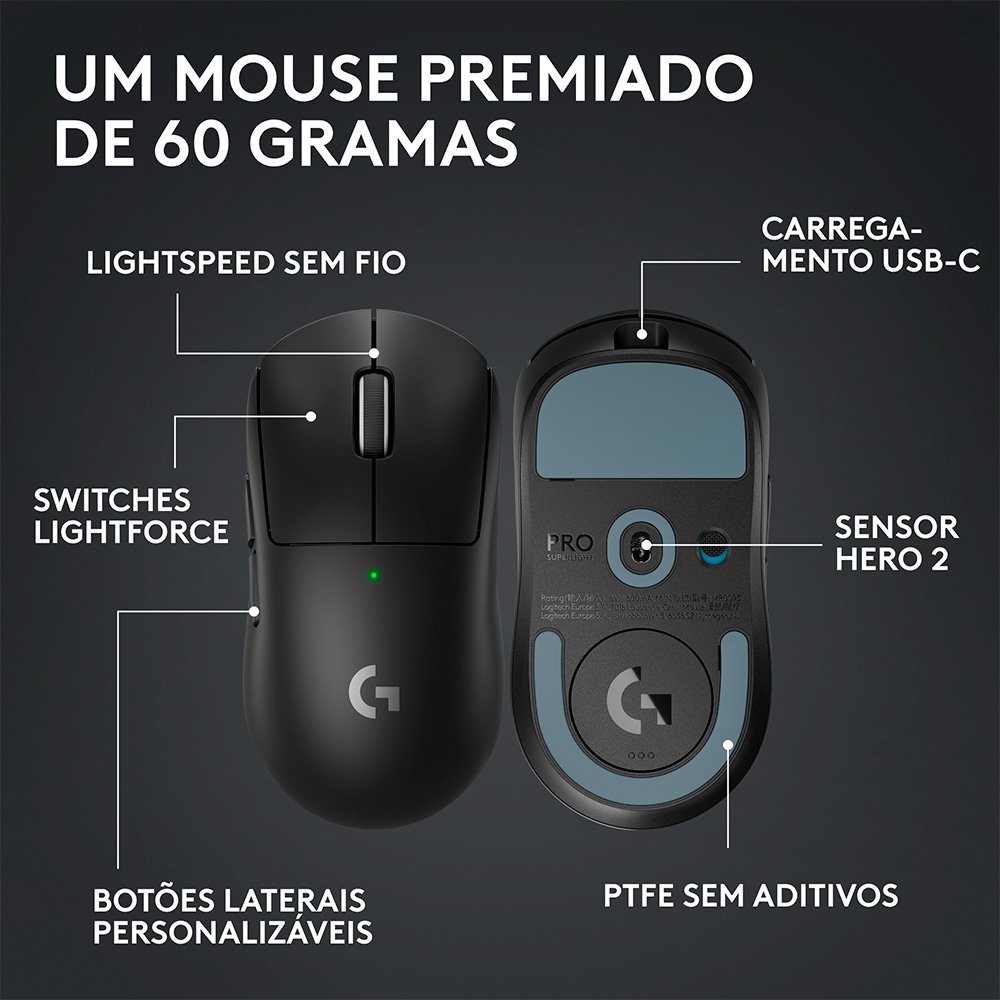 Mouse Logitech G Pro X Superlight 2 | KaBuM!