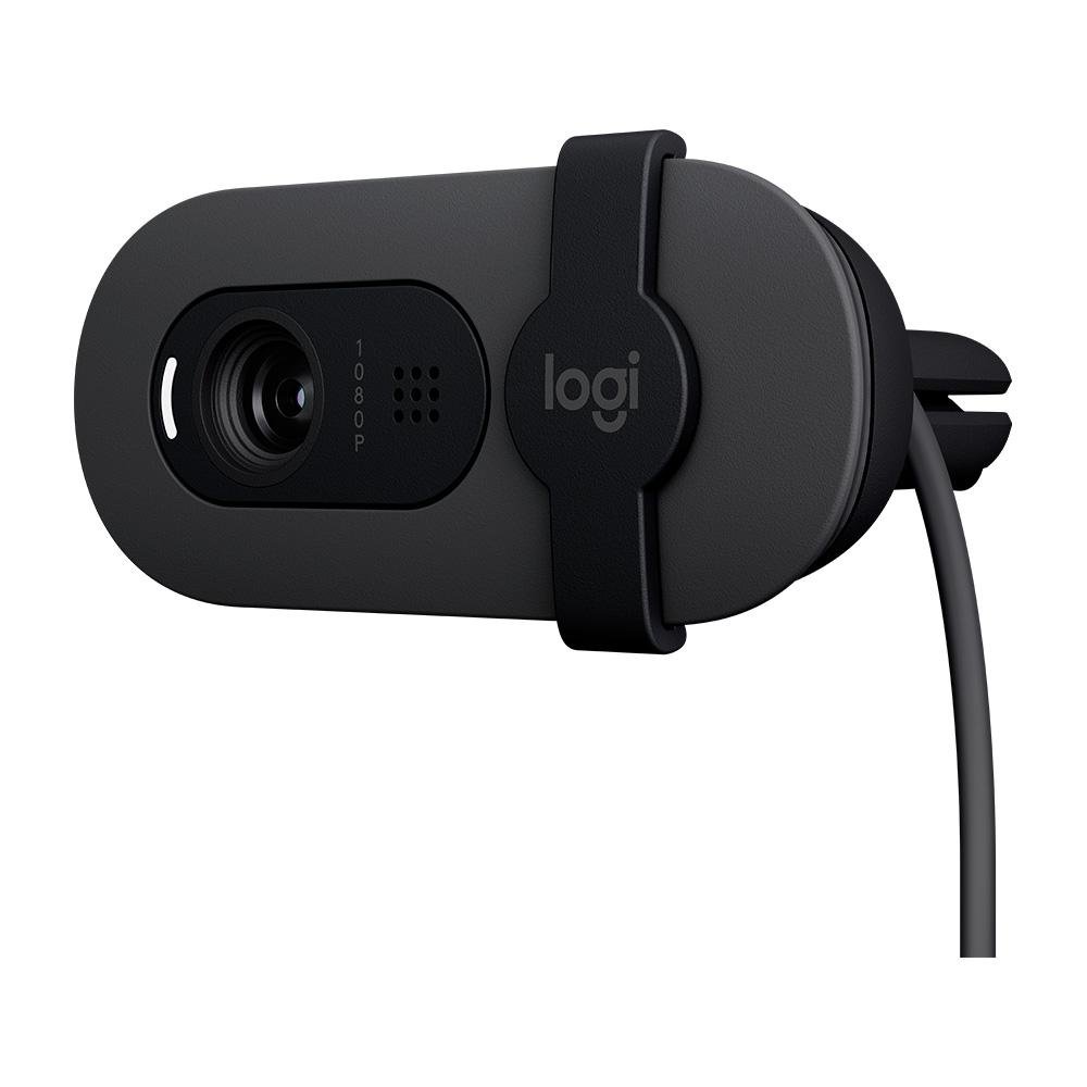Webcam Logitech Brio 100 Full HD 30 FPS, Microfone, USB-A, Correção Automática, Grafite - 960-001586