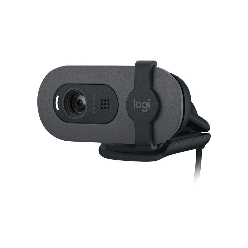 Webcam Logitech Brio 100 Full HD 30 FPS, Microfone, USB-A, Correção Automática, Grafite - 960-001586