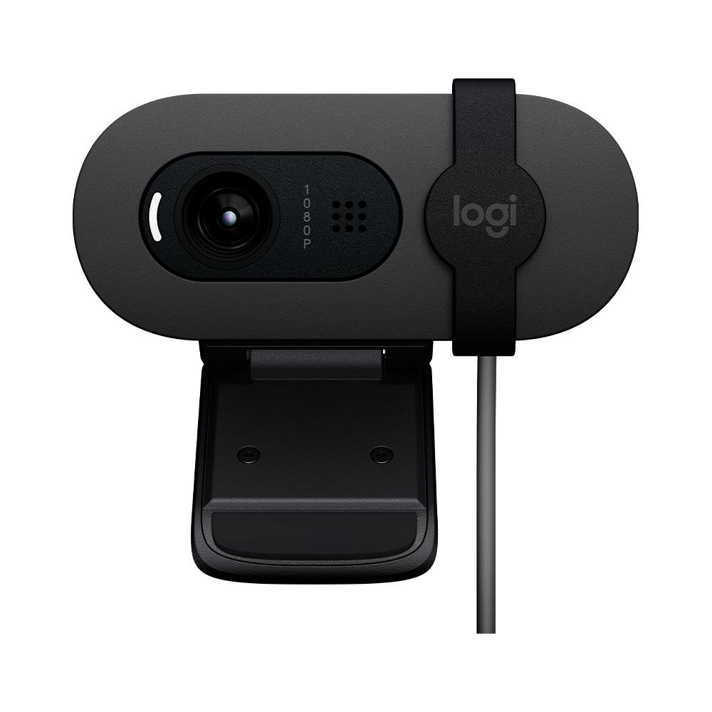 Webcam Logitech Brio 100 Full HD 30 FPS, Microfone, USB-A, Correção Automática, Grafite - 960-001586