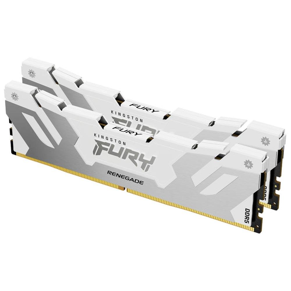 Memória RAM Kingston Fury Renegade XMP, 32GB (2X16GB), 7600MT/s, DDR5, DIMM, CL38, Branco - KF576C38RWK2-32