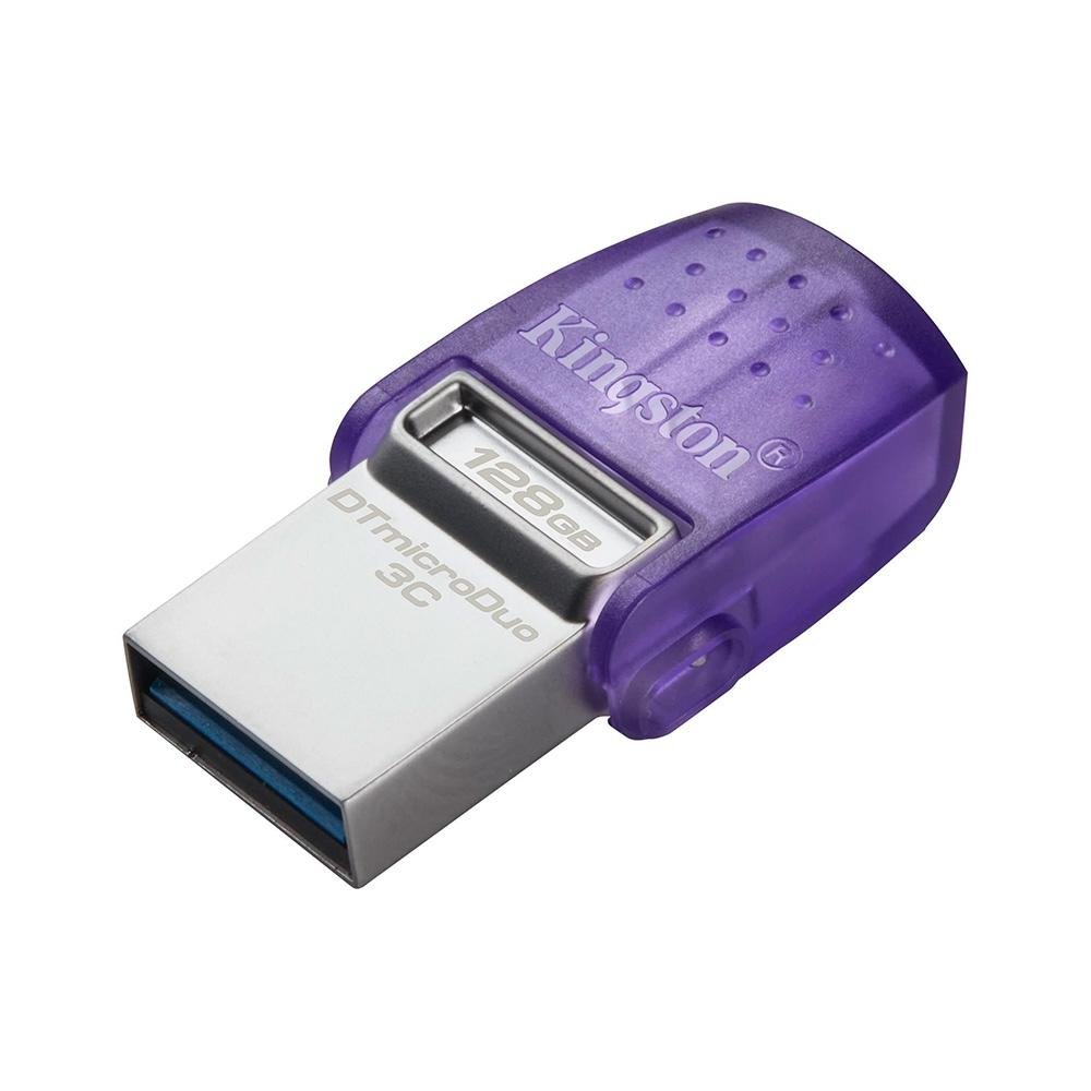 Pen Drive 128GB Kingston DataTraveler microDuo 3C, USB-A/C 3.2 Gen 1, Leitura de 200MB/s - DTDUO3CG3/128GB
