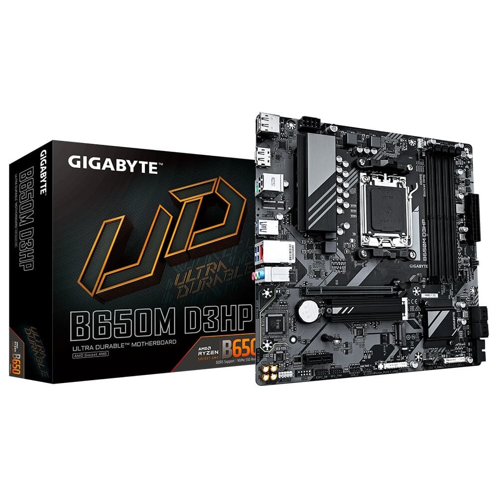 Placa-Mãe Gigabyte B650M D3HP, AMD AM5, Micro ATX, DDR5, Preto - B650M D3HP