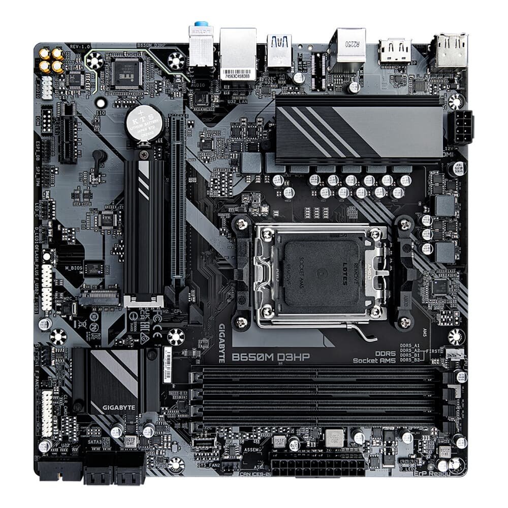 Placa-Mãe Gigabyte B650M D3HP, AMD AM5, Micro ATX, DDR5, Preto - B650M D3HP