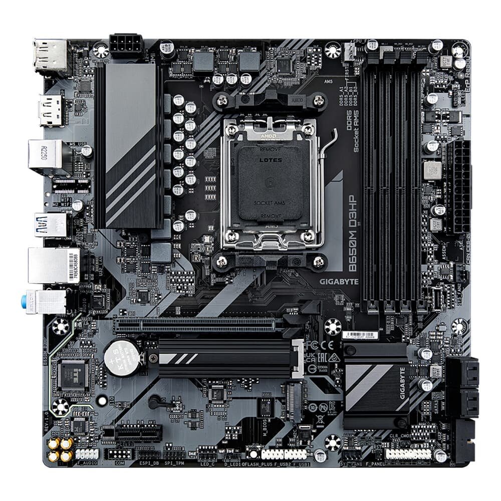 Placa-Mãe Gigabyte B650M D3HP, AMD AM5, Micro ATX, DDR5, Preto - B650M D3HP