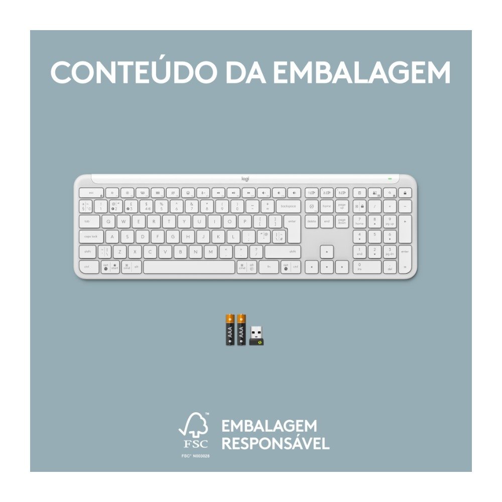 Teclado S Fio Logitech Signature SlimK950 | KaBuM!