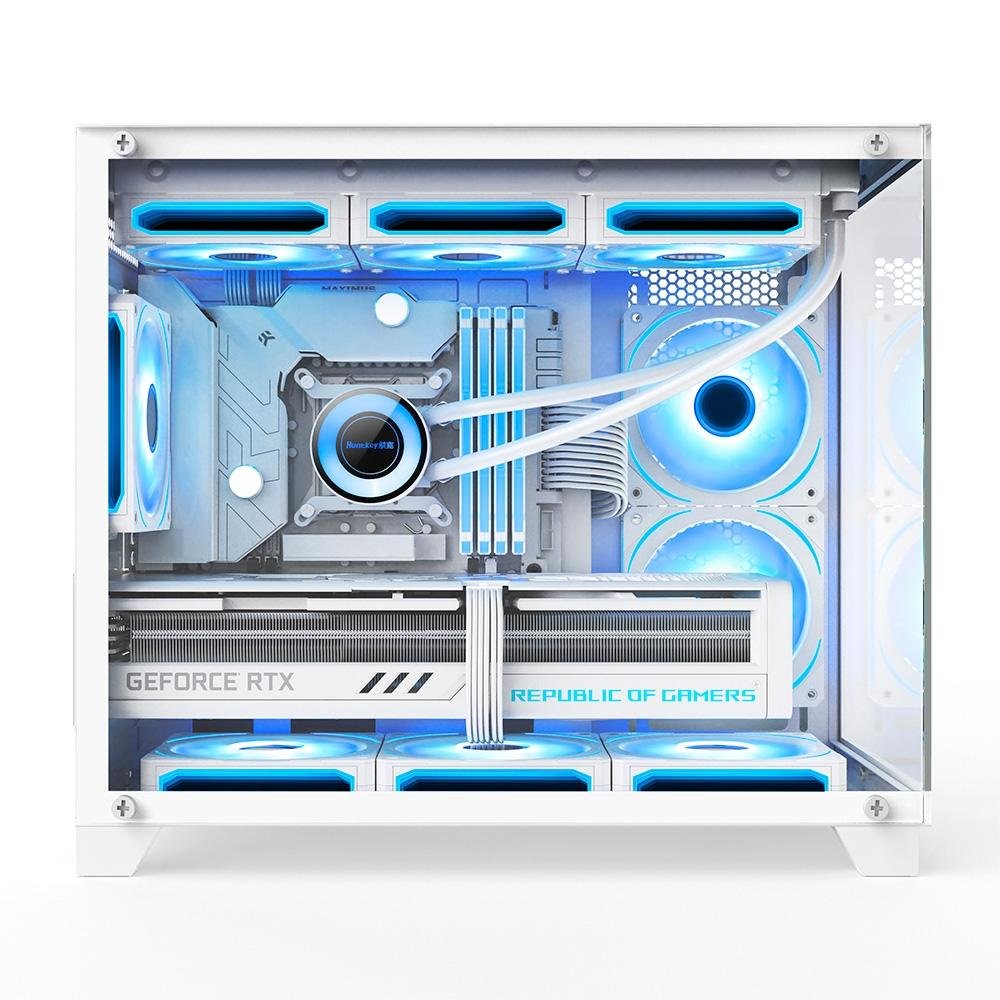 Gabinete Gamer Hyrax HGB730, Mini Tower, M-ATX, Frontal e Lateral em Vidro Temperado, Sem FANs, Branco - HGB730W Gabinete Gamer Hyrax HGB730, Mini Tower, M-ATX, Frontal e Lateral em Vidro Temperado, Sem FANs, Branco - HGB730W