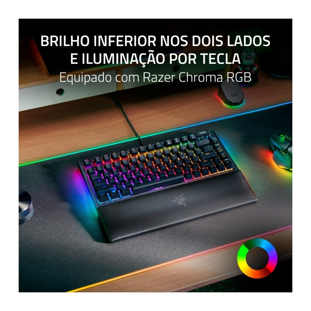 Teclado Razer BlackWidow V4 75% RGB | KaBuM!