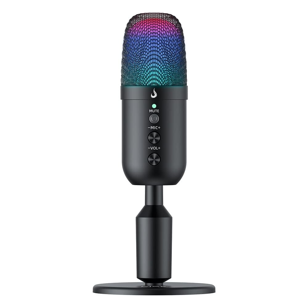 Microfone Gamer De Mesa Rise Mode Elite 04, RGB, P3, USB-C, Preto - RM-ME-04-B