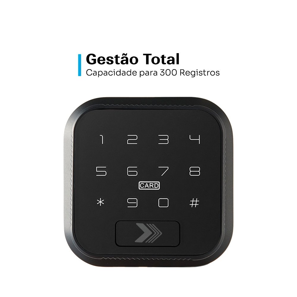 Fechadura Digital KABUM! smart Simple Access, Biometria, 100 Digitais, Conexão com APP, Preto - KSFD200PT Fechadura Digital KABUM! smart Simple Access, Biometria, 100 Digitais, Conexão com APP, Preto - KSFD200PT