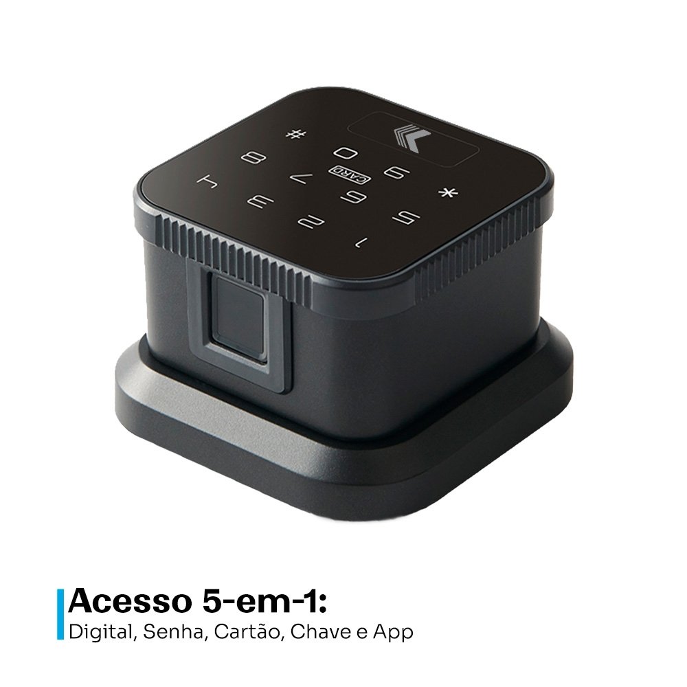 Fechadura Digital KABUM! smart Simple Access, Biometria, 100 Digitais, Conexão com APP, Preto - KSFD200PT Fechadura Digital KABUM! smart Simple Access, Biometria, 100 Digitais, Conexão com APP, Preto - KSFD200PT