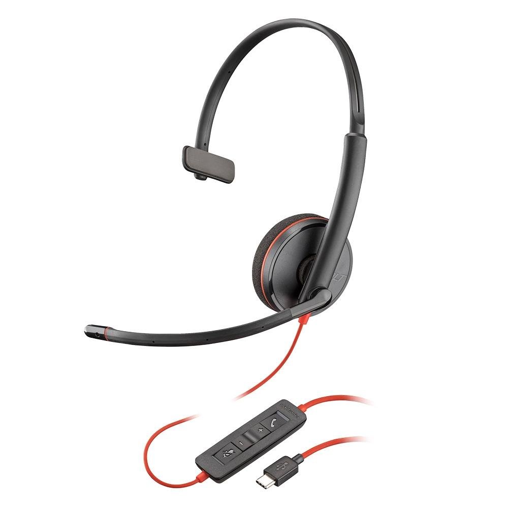 Headset HP Poly Blackwire, USB-C 8X214A6 | KaBuM!
