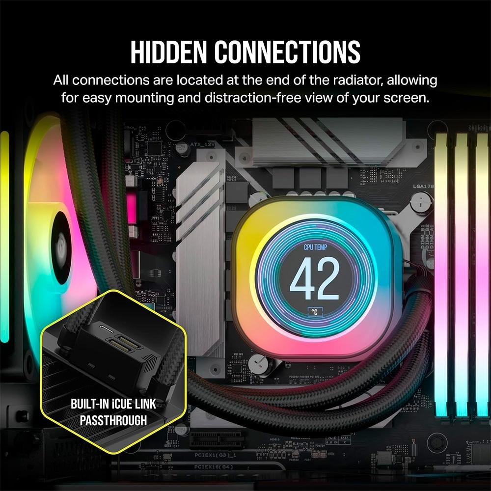 CORSAIR iCUE LINK H150i RGB 水冷クーラーLCD変更 Water Cooler Corsair iCUE LINK H150i LCD | KaBuM!