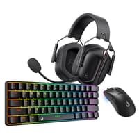 Kit Gamer Full Set 03 Rise Mode Black Brown, Teclado Mecânico GM1 Black RGB Brown, Mouse G1 Pro Black 12000 DPI e Headset G1 Black , Preto - RM-GFS03-BBRO