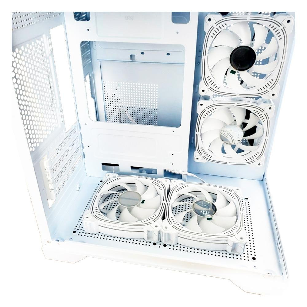 Gabinete Gamer Hayom GB1791, Mini Tower, M-ATX, Lateral e frontal em Vidro Temperado, 4x FANs, Branco - GB1791 Gabinete Gamer Hayom GB1791, Mini Tower, M-ATX, Lateral e frontal em Vidro Temperado, 4x FANs, Branco - GB1791