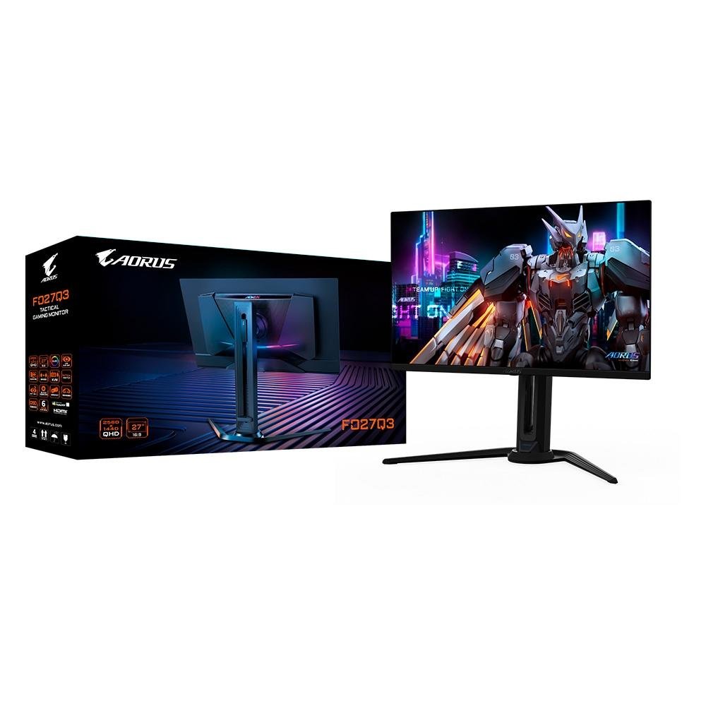 Monitor Gamer AORUS OLED 27", QHD, 360Hz, 0.03ms, FreeSync Premium Pro, HDR 400, Altura Ajustável, Som Integrado - FO27Q3-SA