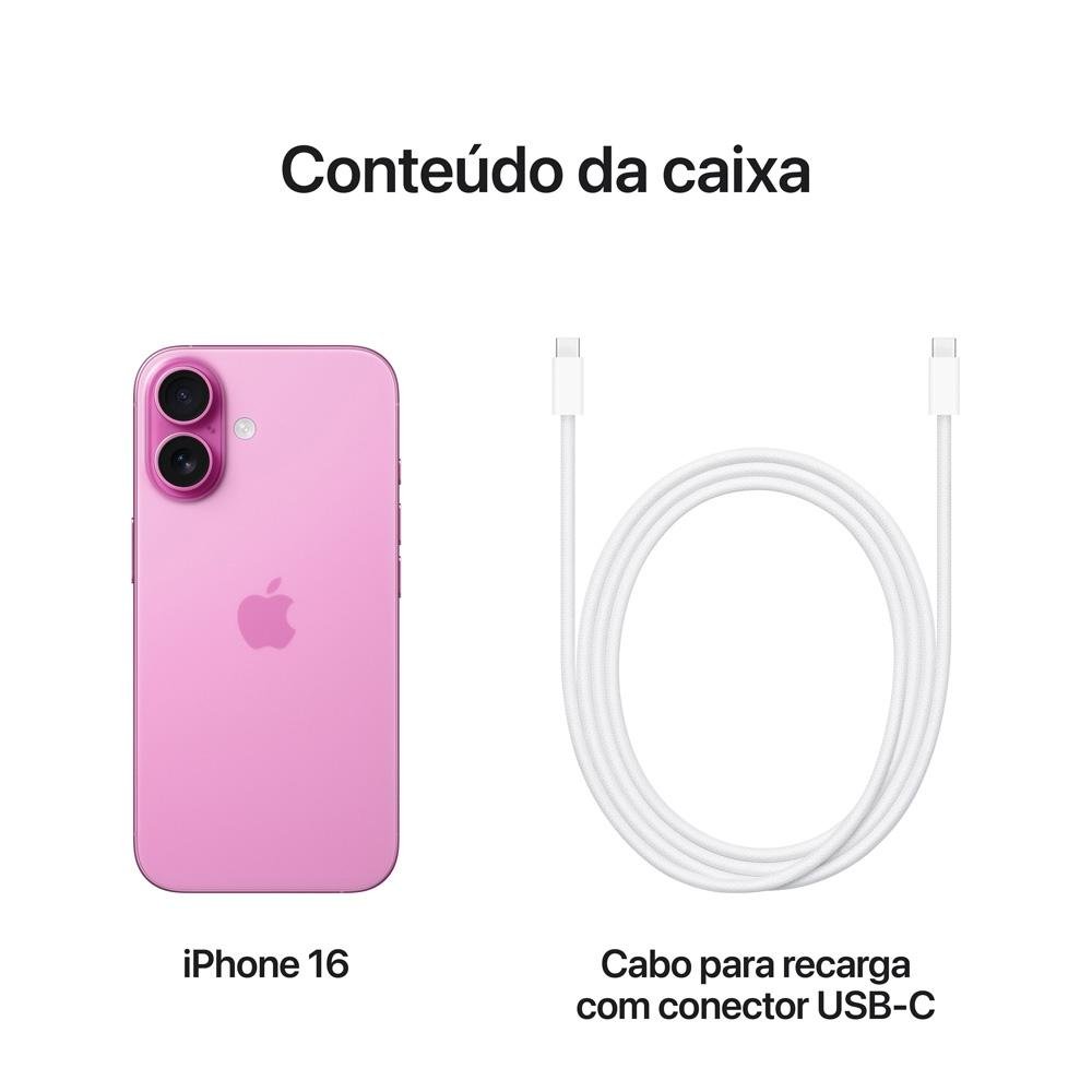 iPhone 16 512GB Rosa: O Novo iPhone | KaBuM!