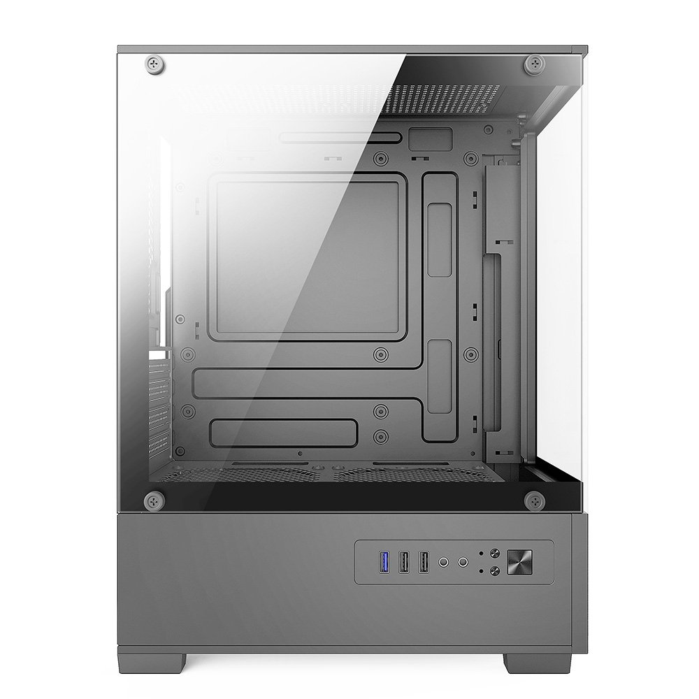 Gabinete Gamer Bluecase BG-055 HIT PRO, Mid tower, Micro ATX e Mini ITX, 3XFAN Rainbow, Frente e lateral em vidro, Cinza - BG-055GBX Gabinete Gamer Bluecase BG-055 HIT PRO, Mid tower, Micro ATX e Mini ITX, 3XFAN Rainbow, Frente e lateral em vidro, Cinza - BG-055GBX