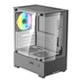 Gabinete Gamer Bluecase BG-055 HIT PRO, Mid tower, Micro ATX e Mini ITX, 3XFAN Rainbow, Frente e lateral em vidro, Cinza - BG-055GBX