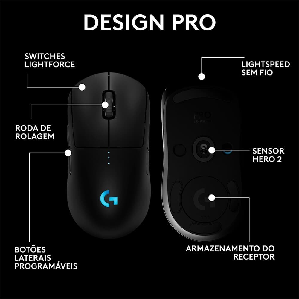 Mouse Gamer Sem Fio Logitech G PRO 2 | KaBuM!