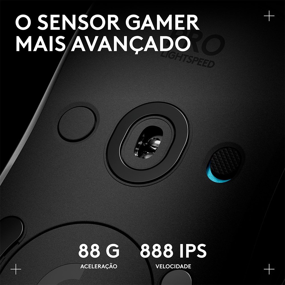 Mouse Gamer Sem Fio Logitech G PRO 2 com Lightspeed, RGB Lightsync, Ambidestro, 4 Botões Programáveis, DPI de 32K, Preto - 910-007294 Mouse Gamer Sem Fio Logitech G PRO 2 com Lightspeed, RGB Lightsync, Ambidestro, 4 Botões Programáveis, DPI de 32K, Preto - 910-007294