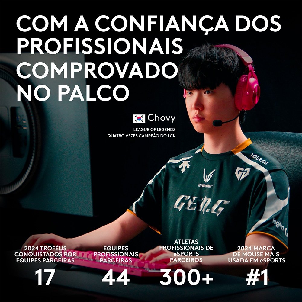 Mouse Gamer Sem Fio Logitech G PRO 2 com Lightspeed, RGB Lightsync, Ambidestro, 4 Botões Programáveis, DPI de 32K, Preto - 910-007294 Mouse Gamer Sem Fio Logitech G PRO 2 com Lightspeed, RGB Lightsync, Ambidestro, 4 Botões Programáveis, DPI de 32K, Preto - 910-007294