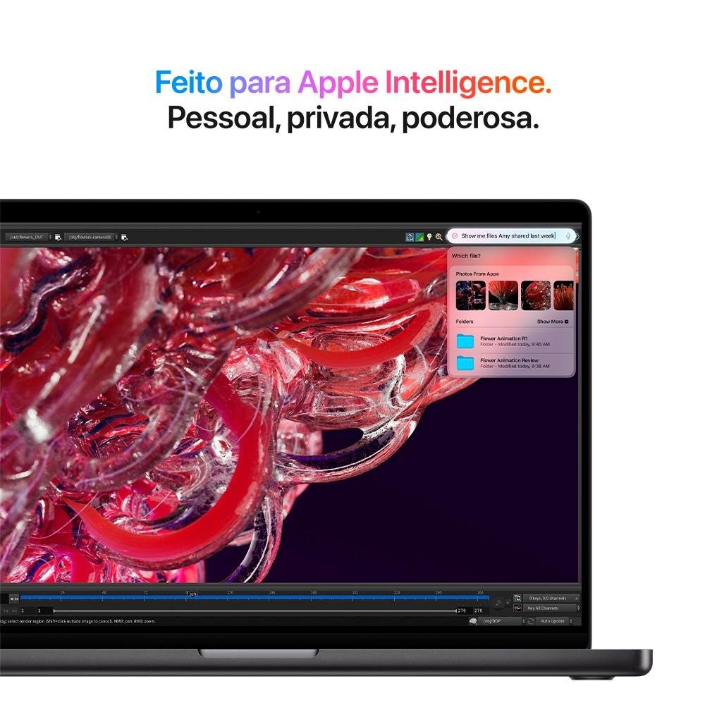 MacBook Pro Apple 14", M4, CPU 10 Núcleos, GPU 10 Núcleos, Neural Engine de 16 Núcleos, 24GB RAM, SSD 1TB, Prateado - MCX14BZ/A