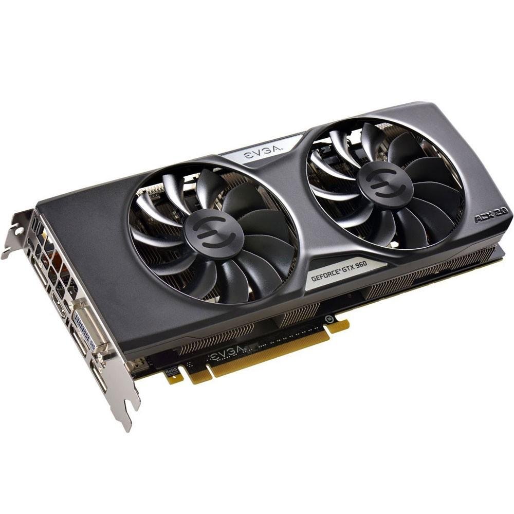 Placa de Vídeo VGA EVGA GeForce GTX 960 4GB SSC ACX 2.0+ DDR5 128 bits PCI-E 3.0 Backplate 04G-P4-3967-KR