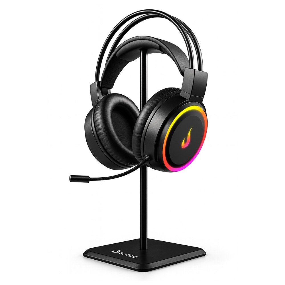 Suporte Headset Gamer Rise Mode Aluminum Titan, Preto - RM-SHT-A-B