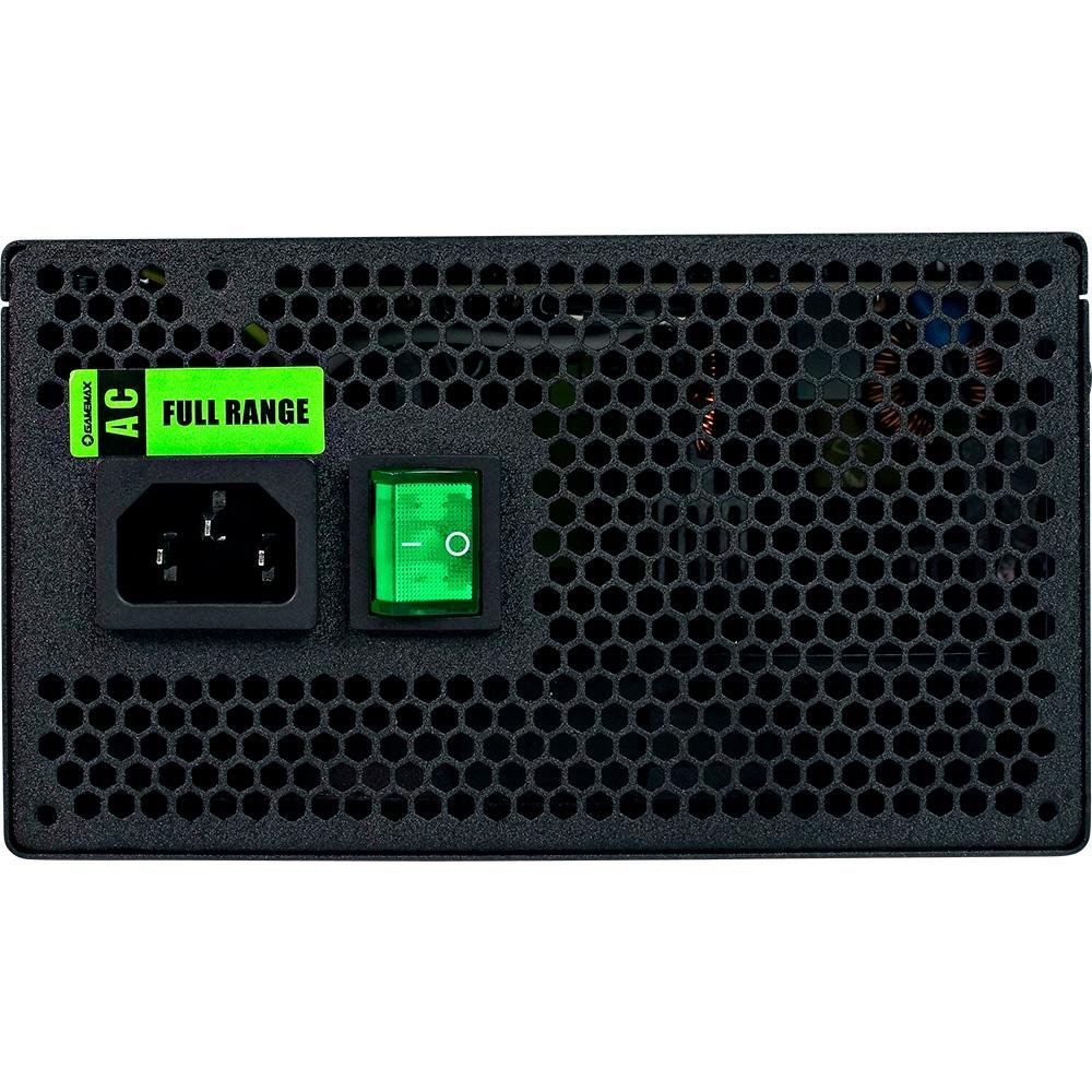 Fonte Gamemax, 500W, 80 Plus Bronze, PFC Ativo, Com Cabo, Preto - GMX GM500 Fonte Gamemax, 500W, 80 Plus Bronze, PFC Ativo, Com Cabo, Preto - GMX GM500