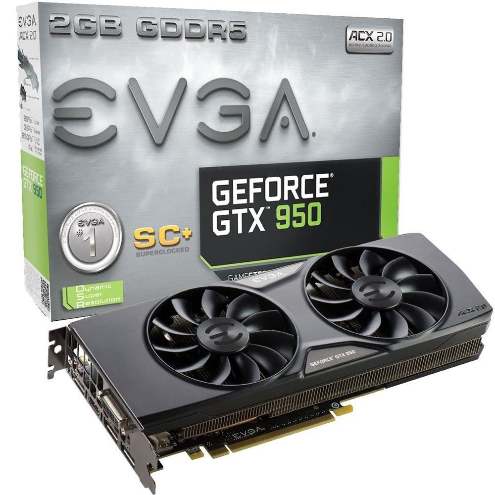 Placa de Vídeo VGA EVGA GeForce GTX 950 2GB SC GAMING ACX2.0 DDR5 128BITS PCI-E 3.0 02G-P4-2956-KR Placa de Vídeo VGA EVGA GeForce GTX 950 2GB SC GAMING ACX2.0 DDR5 128BITS PCI-E 3.0 02G-P4-2956-KR