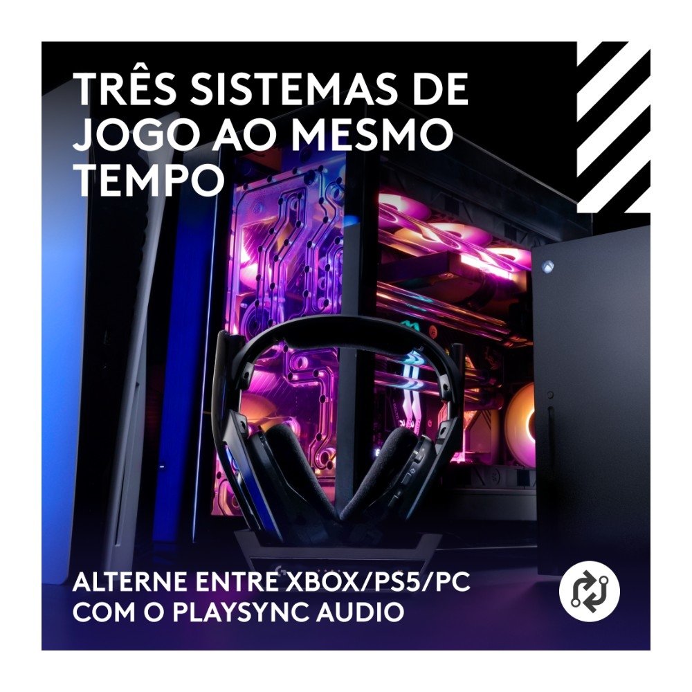 Headset Gamer Sem Fio Astro Gaming A50 LIGHTSPEED + Base Station (Gen 5) Com Tecnologia PLAYSYNC AUDIO, Bluetooth, Preto - 939-002217 Headset Gamer Sem Fio Astro Gaming A50 LIGHTSPEED + Base Station (Gen 5) Com Tecnologia PLAYSYNC AUDIO, Bluetooth, Preto - 939-002217