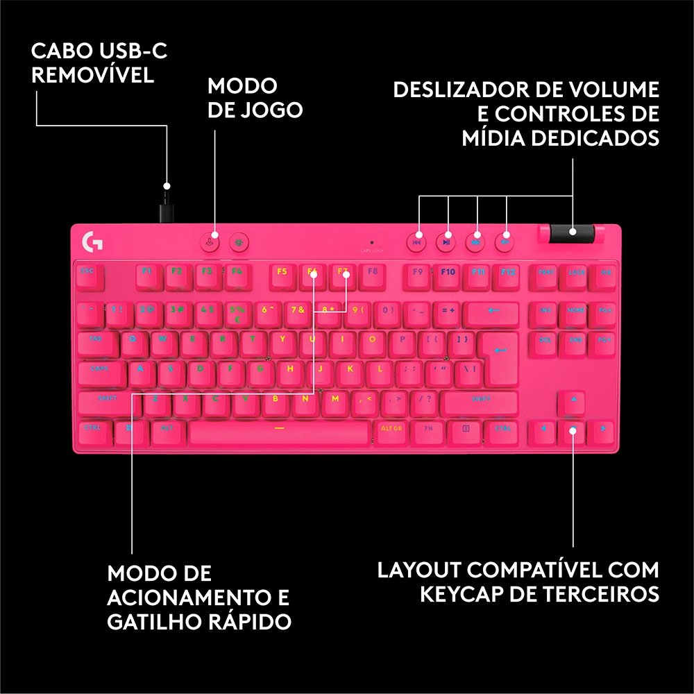 Teclado Gamer Logitech G Pro X Tkl Rapid | KaBuM!