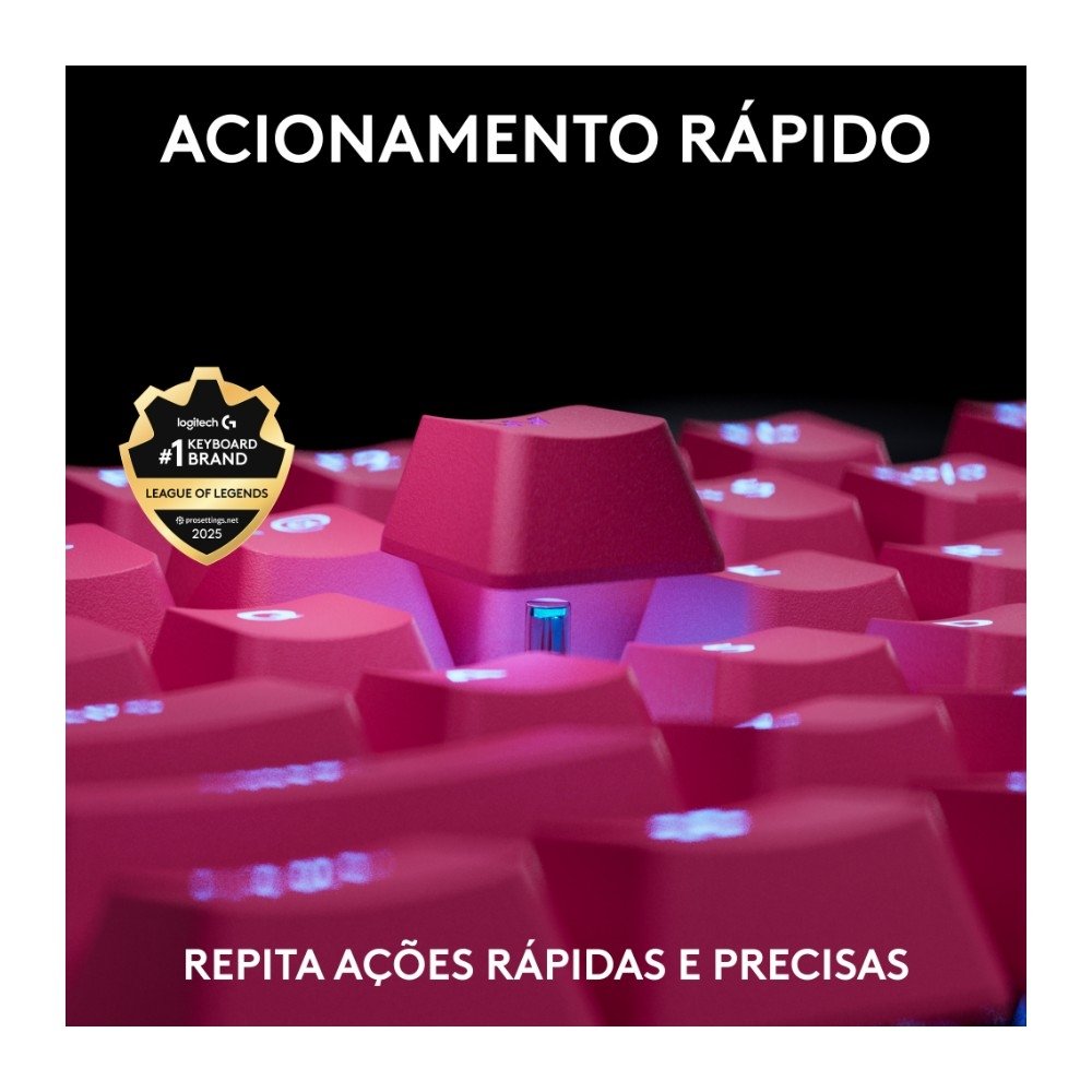 Teclado Gamer Logitech G PRO X TKL RAPID, Switches Magnético-analógicos, Modo Rapid Trigger, Layout US, Magenta - 920-013133 Teclado Gamer Logitech G PRO X TKL RAPID, Switches Magnético-analógicos, Modo Rapid Trigger, Layout US, Magenta - 920-013133