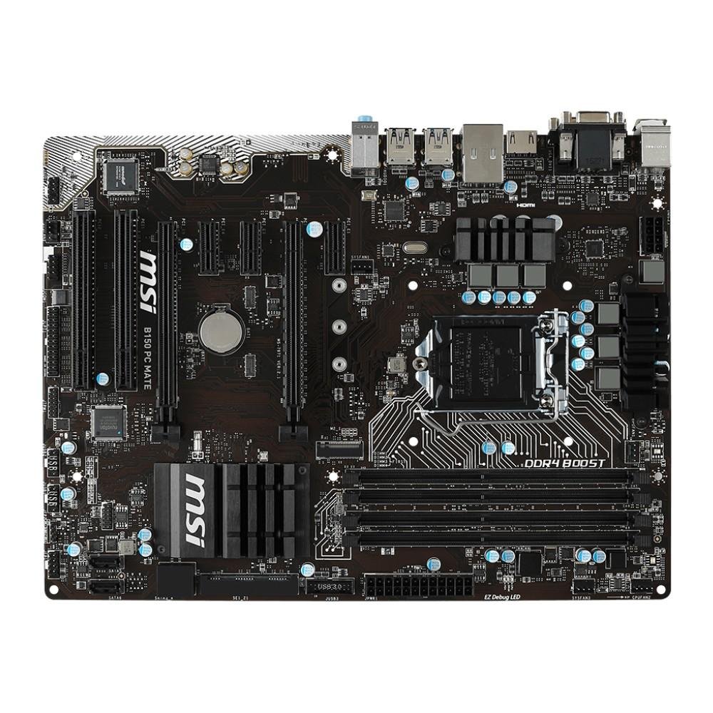 Placa-Mãe MSI p/ Intel LGA 1151 ATX B150 PC Mate DDR4, DVI-D, Àudio 7.1, HDMI, USB 3.1 Placa-Mãe MSI p/ Intel LGA 1151 ATX B150 PC Mate DDR4, DVI-D, Àudio 7.1, HDMI, USB 3.1