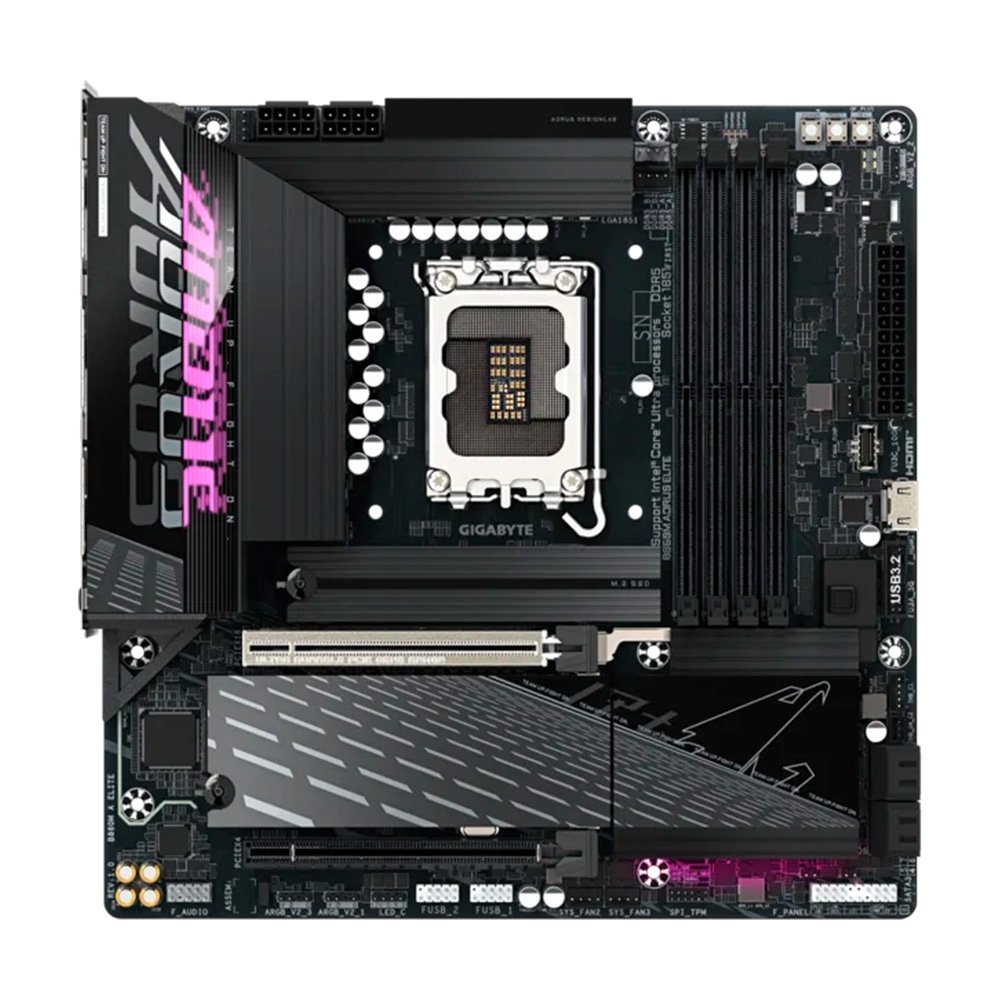 Placa Mãe Gigabyte B860M AORUS ELITE, Intel, Micro ATX, DDR5, Preto - B86MEL-00