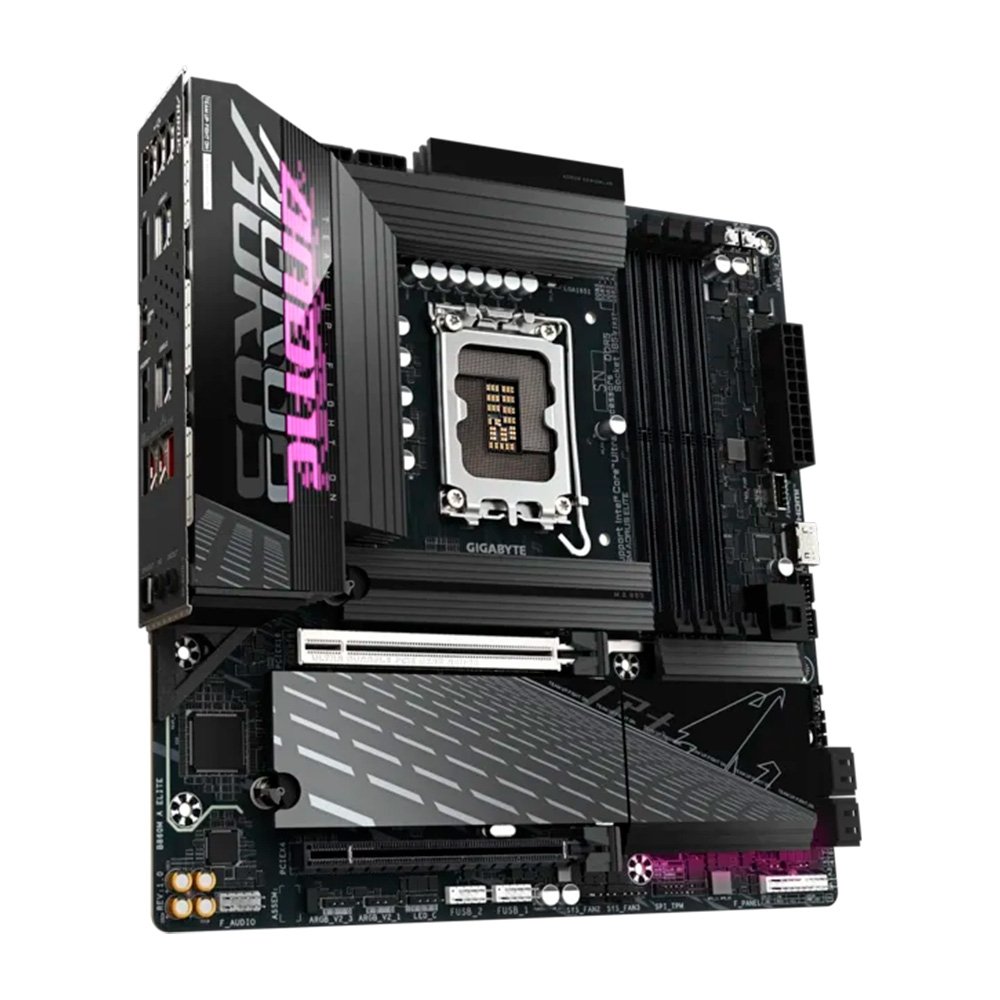 Placa Mãe Gigabyte B860M AORUS ELITE, Intel, Micro ATX, DDR5, Preto - B86MEL-00