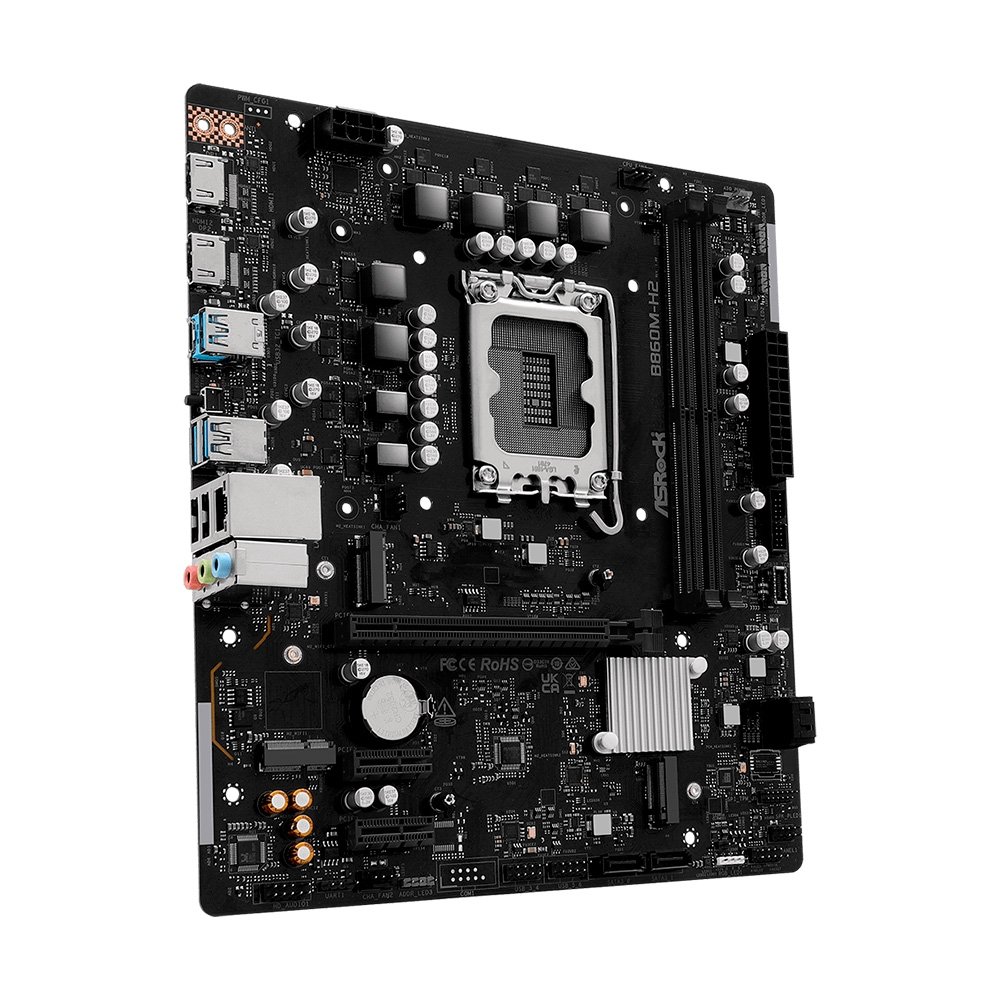 Placa-Mãe ASRock B860M-H2, Intel LGA1851 B860, mATX, DDR5 - 90-MXBS0