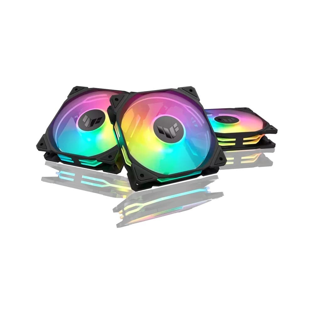 Kit com 3 Ventoinha Asus TUF Gaming TR120 Reverse blade com controladora, 120mm, Led ARGB, Preto - 90DA00D0-B00020