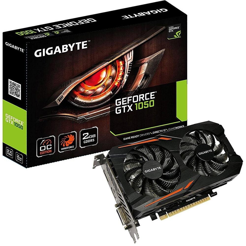 Placa de Vídeo Gigabyte NVIDIA GeForce GTX 1050 OC 2GB, GDDR5 - GV-N1050OC-2GD Placa de Vídeo Gigabyte NVIDIA GeForce GTX 1050 OC 2GB, GDDR5 - GV-N1050OC-2GD
