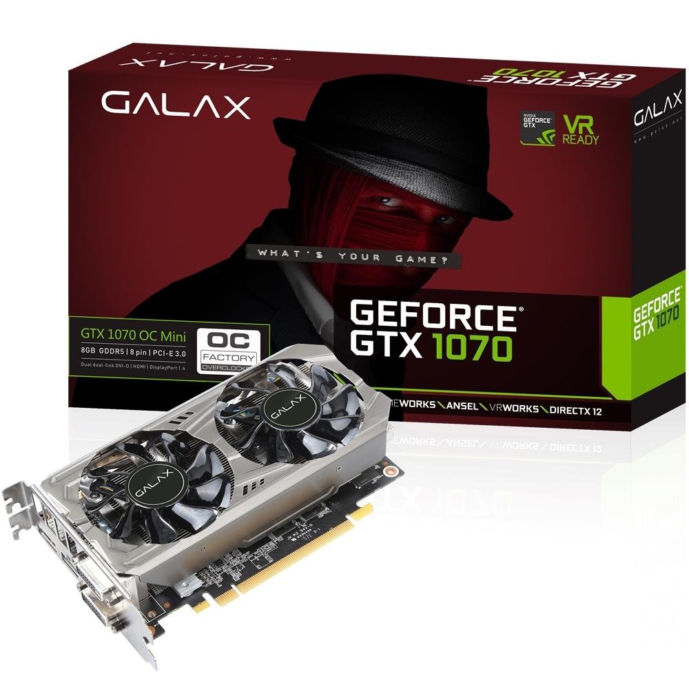 Placa de Vídeo Galax NVIDIA GeForce GTX 1070 OC Mini| KaBuM!