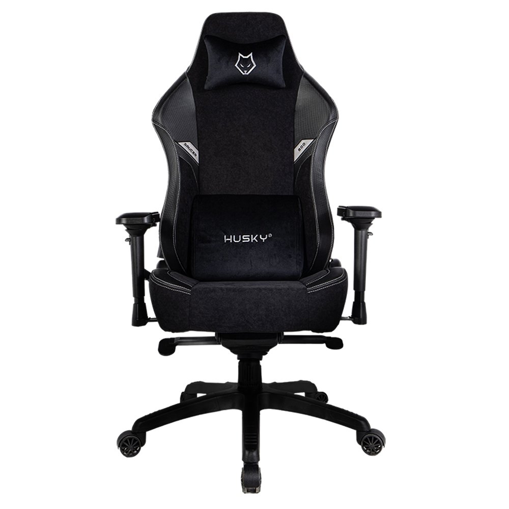 Cadeira Gamer Husky Saucer, Até 150Kg, Braço 4D, Almofadas de Apoio, Massageador de Lombar, Reclinável 135º, Tecido, Preta - HCG800PTT - view 3