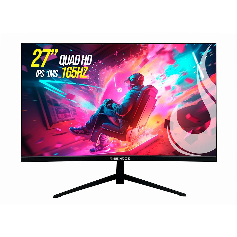 Monitor Gamer Rise Mode Elite 27″, QHD, 165Hz, 1ms, IPS, FreeSync, HDR 400, HDMI e DisplayPort, sRGB 99%, Preto – RM-MOG-27F1652K-B