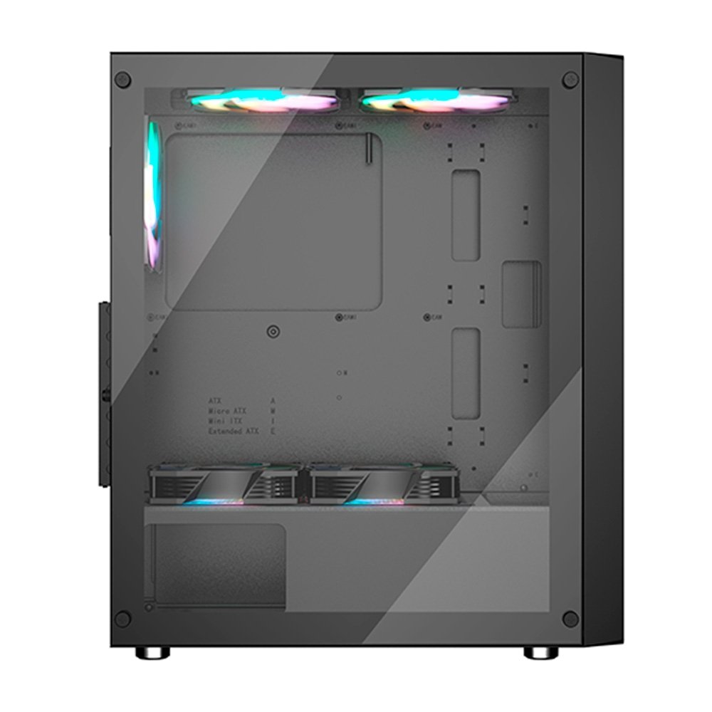 Gabinete Gamer Hyrax Tower HGB220, Mid Tower, ATX, Lateral Em Vidro Temperado, Preto - HGB220B