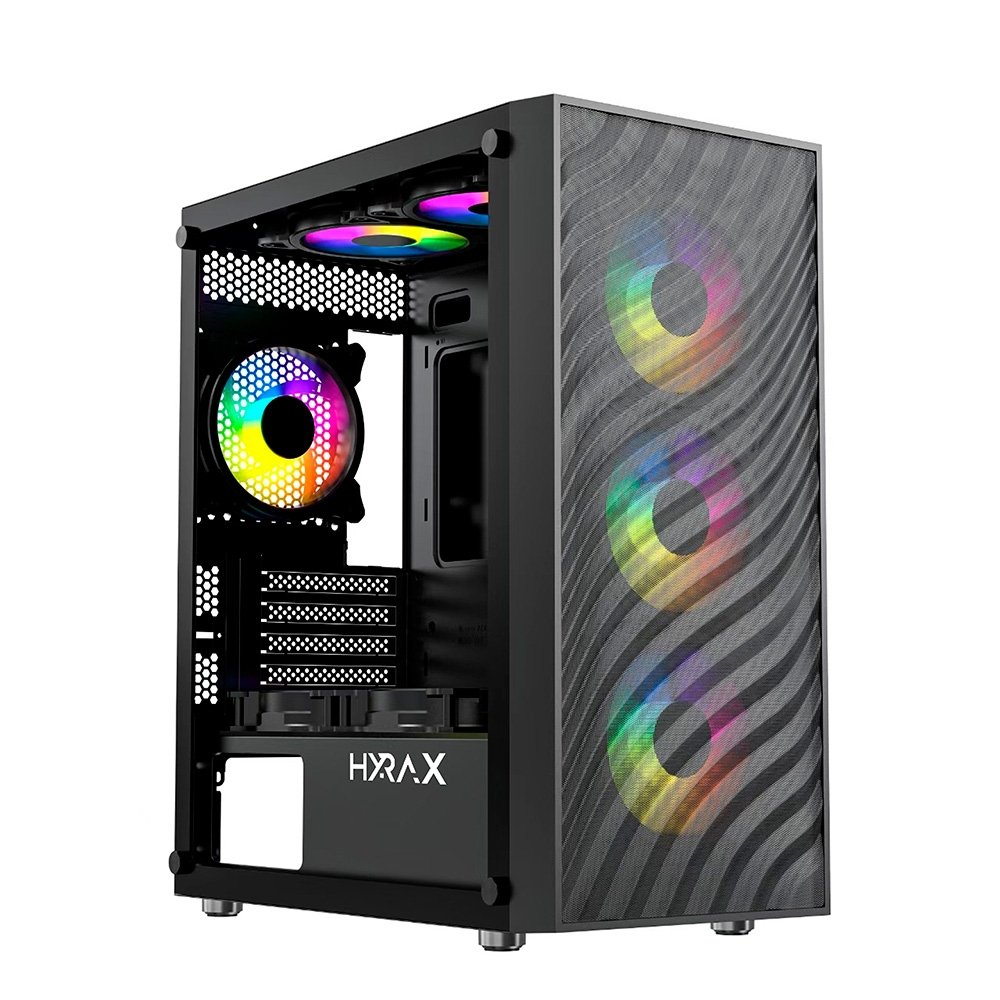 Gabinete Gamer Hyrax Tower HGB220, Mid Tower, ATX, Lateral Em Vidro Temperado, Preto - HGB220B