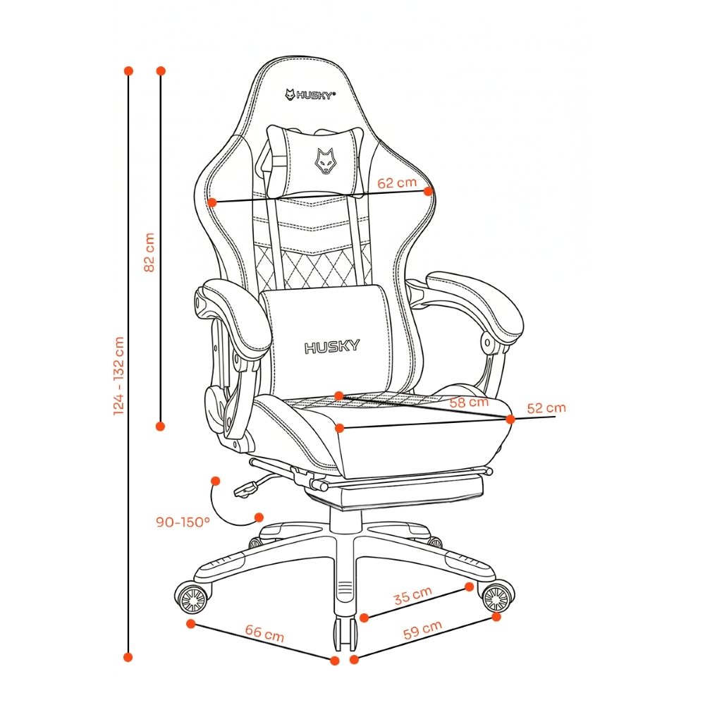 Cadeira Gamer Husky Tempest 700, Até 145kg, Almofadas, Reclinável 150º, Tecido, Descanso para Pés, Preta - HCG700PTT Cadeira Gamer Husky Tempest 700, Até 145kg, Almofadas, Reclinável 150º, Tecido, Descanso para Pés, Preta - HCG700PTT
