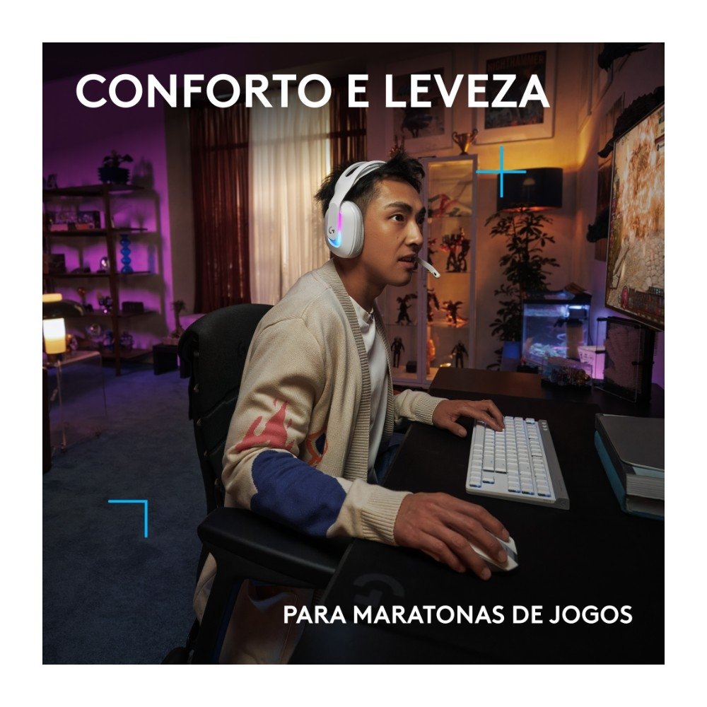 Headset Gamer Sem Fio Logitech G522 LIGHTSPEED LIGHTSYNC, RGB, Conectividade Tripla LIGHTSPEED, Bluetooth e com Fio USB, Branco - 981-001549 Headset Gamer Sem Fio Logitech G522 LIGHTSPEED LIGHTSYNC, RGB, Conectividade Tripla LIGHTSPEED, Bluetooth e com Fio USB, Branco - 981-001549