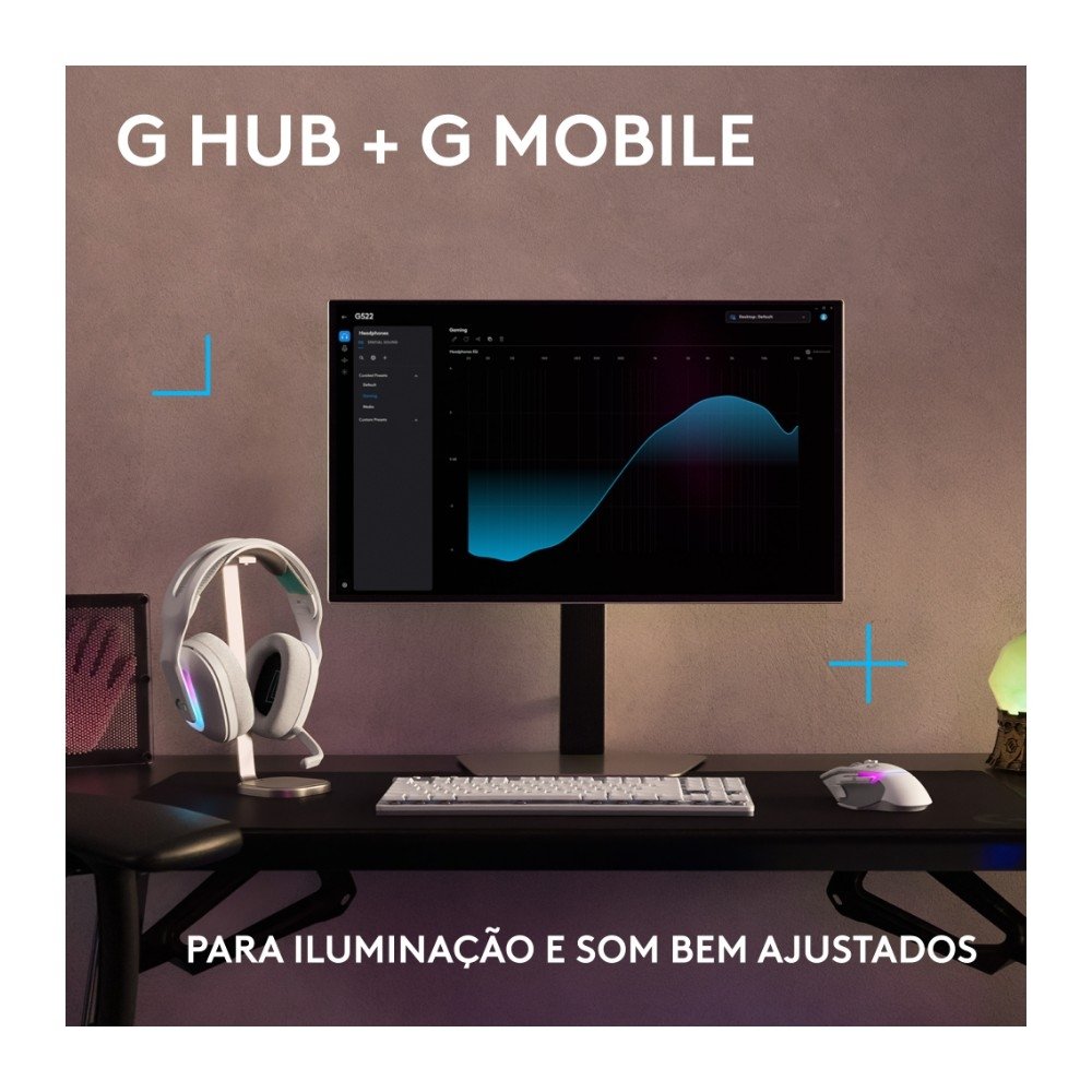 Headset Gamer Sem Fio Logitech G522 LIGHTSPEED LIGHTSYNC, RGB, Conectividade Tripla LIGHTSPEED, Bluetooth e com Fio USB, Branco - 981-001549 Headset Gamer Sem Fio Logitech G522 LIGHTSPEED LIGHTSYNC, RGB, Conectividade Tripla LIGHTSPEED, Bluetooth e com Fio USB, Branco - 981-001549