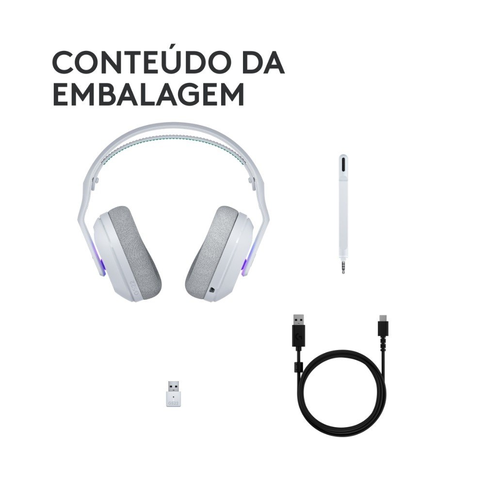 Headset Logitech G522 Branco | KaBuM!